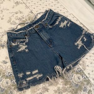 Vintage women's high waisted jean shorts Boho XS